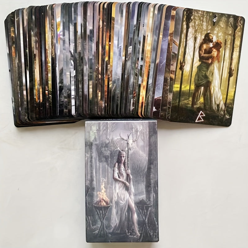 Runic Tarot Oracle Cards - Standard Edition, Strategy Board Game for Family Gatherings & Fortune Telling