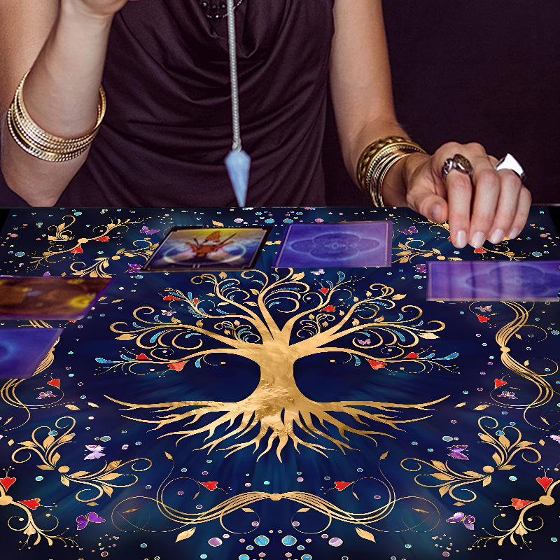 1pc, 2022tree Of Life Tarot Card Tablecloth Altar Cloth Pagan Pendulum Witchcraft Astrology Oracle Card Mat For Room Home Decor