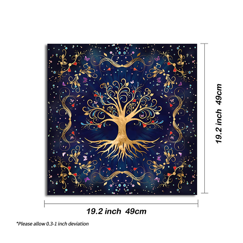 1pc, 2022tree Of Life Tarot Card Tablecloth Altar Cloth Pagan Pendulum Witchcraft Astrology Oracle Card Mat For Room Home Decor