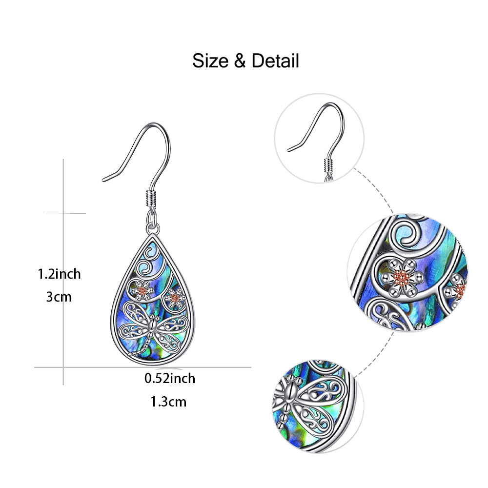 Elegant Dragonfly & Floral Drop Earrings - Alloy with White Golden Plating, Multicolor Fashion Jewelry for Girls, Perfect Gift for Birthdays and Christmas