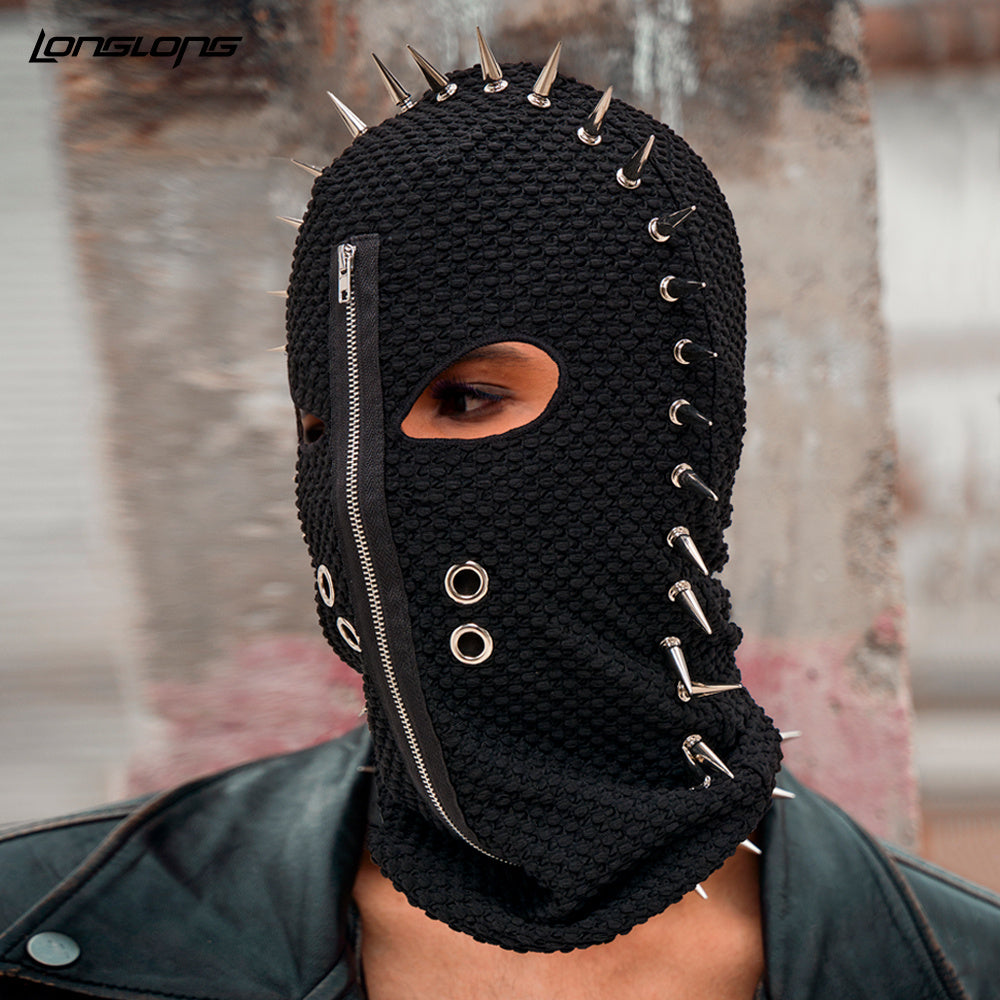 LONGLONG 1pc LONGLONG Rivet Balaclava Face Mask, Shiesty Hood Fancy Full Face Mask for Men Women for Cosplay Party