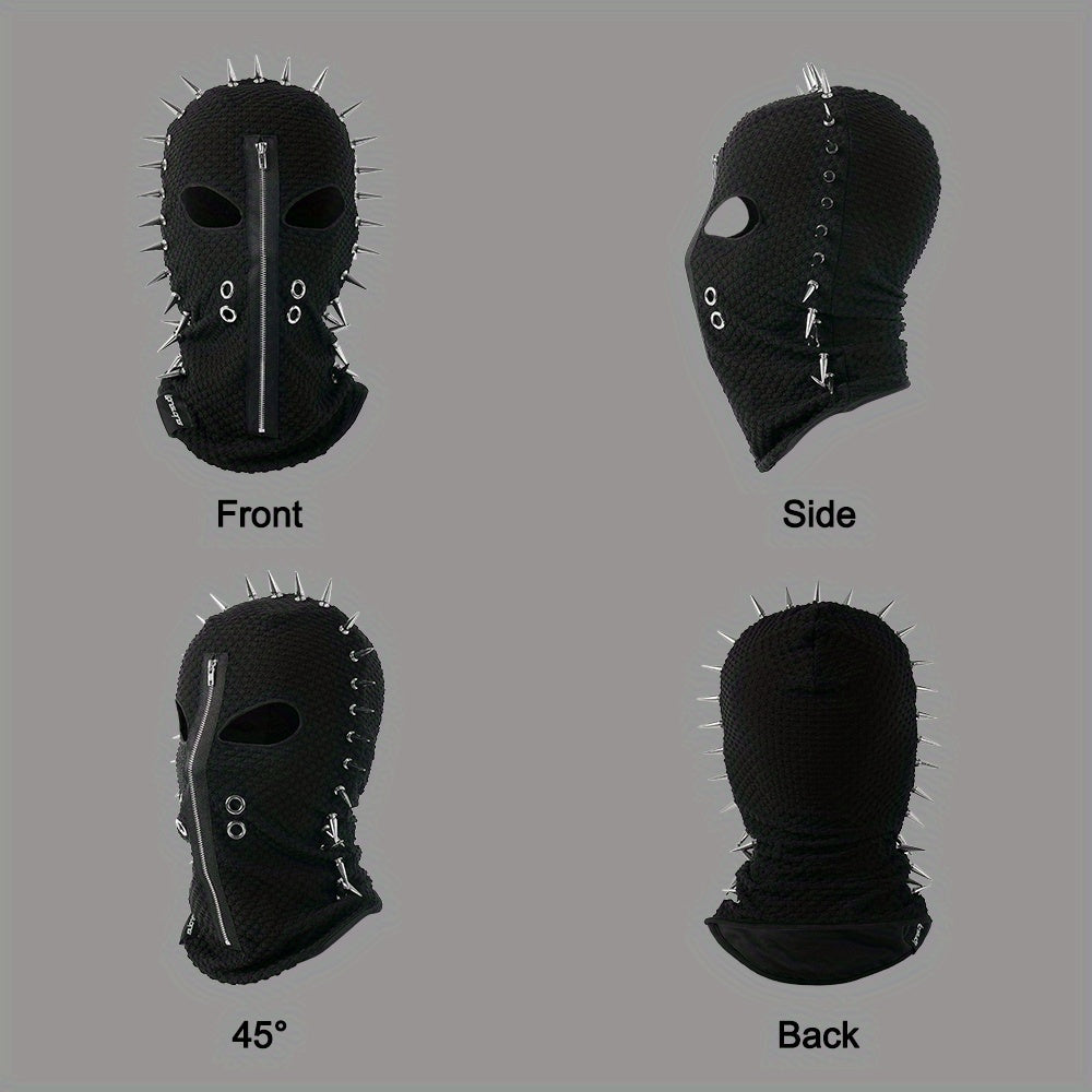 LONGLONG 1pc LONGLONG Rivet Balaclava Face Mask, Shiesty Hood Fancy Full Face Mask for Men Women for Cosplay Party