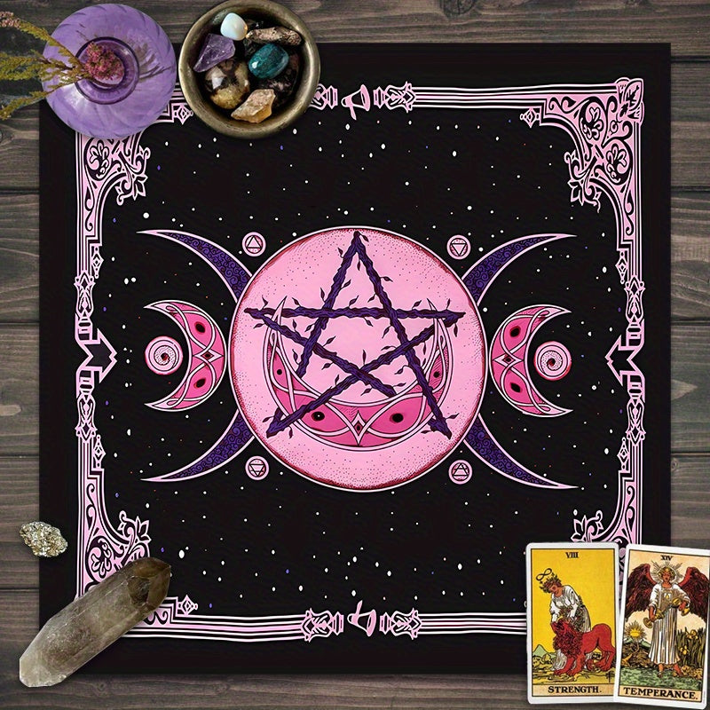 Starry Twelve Constellations Tarot Altar Cloth - Polyester, No Power Needed, Holiday Theme, Perfect For Divination & Oracle Cards