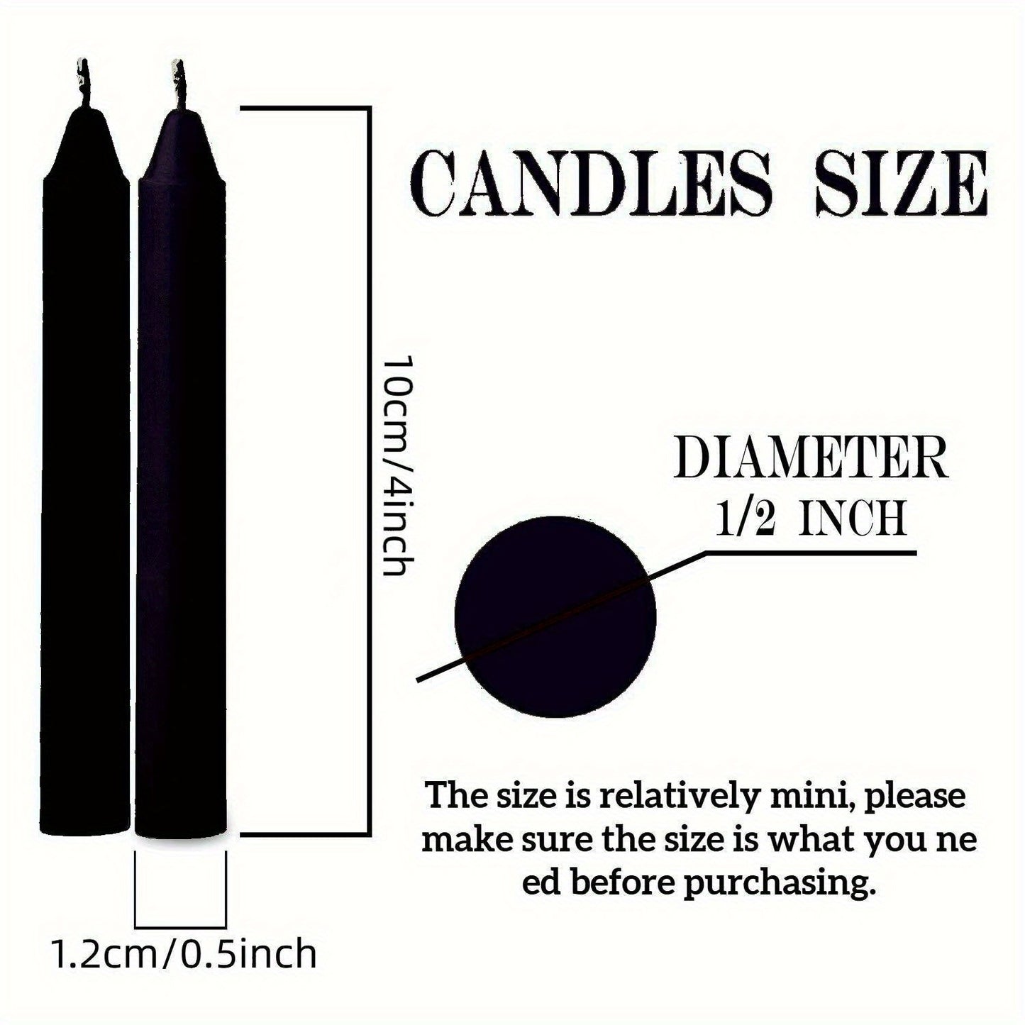 Premium Black Spell Chime Candles - 10/20pcs, Unscented Mini Taper For Rituals, Meditation & Home Decor, Smokeless Paraffin Wax, Perfect For Altar, Prayer & Birthdays