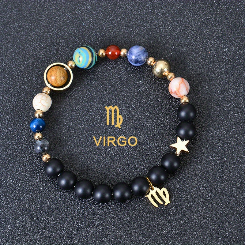 Handcrafted Zodiac Bracelet - Natural Tiger Eye Stone Beads, Unique Pattern & Color Variations, Perfect Gift for Women and Men