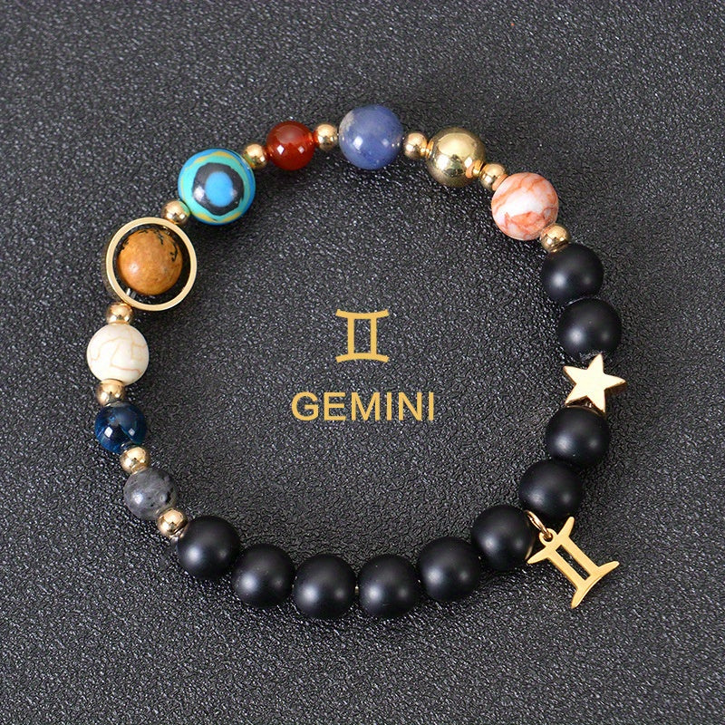 Handcrafted Zodiac Bracelet - Natural Tiger Eye Stone Beads, Unique Pattern & Color Variations, Perfect Gift for Women and Men