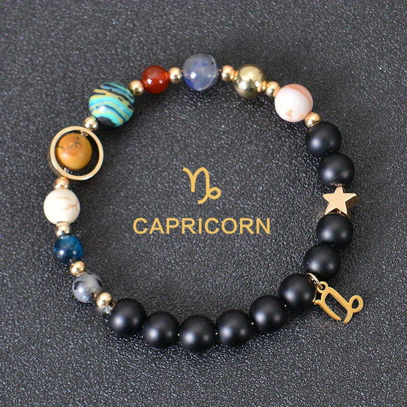 Handcrafted Zodiac Bracelet - Natural Tiger Eye Stone Beads, Unique Pattern & Color Variations, Perfect Gift for Women and Men