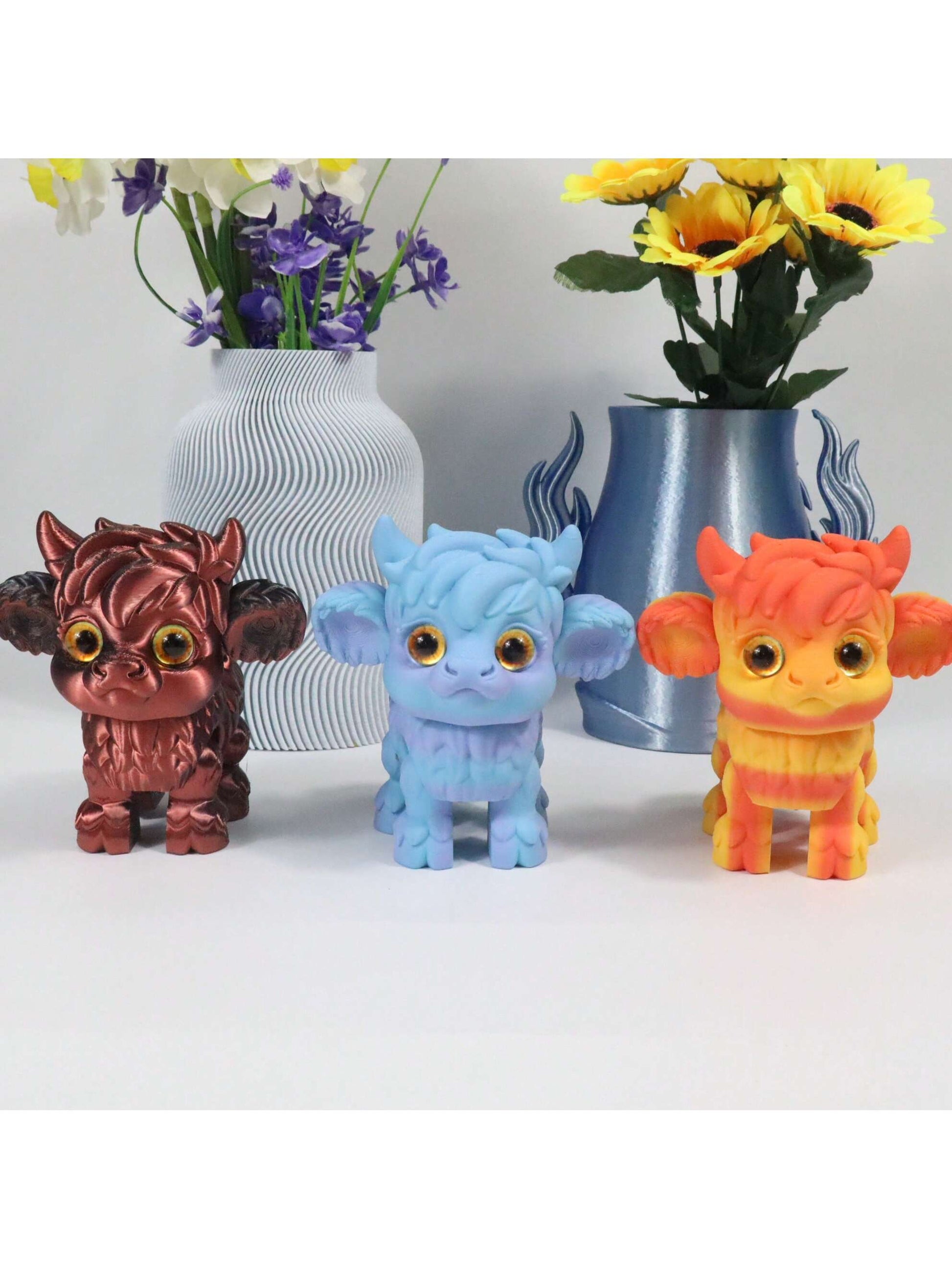 1pc 3D Printed Yak Statue, Home Decor, Figurine With Realistic Eyes And Movable Joints, Suitable For Halloween, Christmas Gifts, Various Occasions, 3D Printed Animal Decoration - Pedlar's Attic