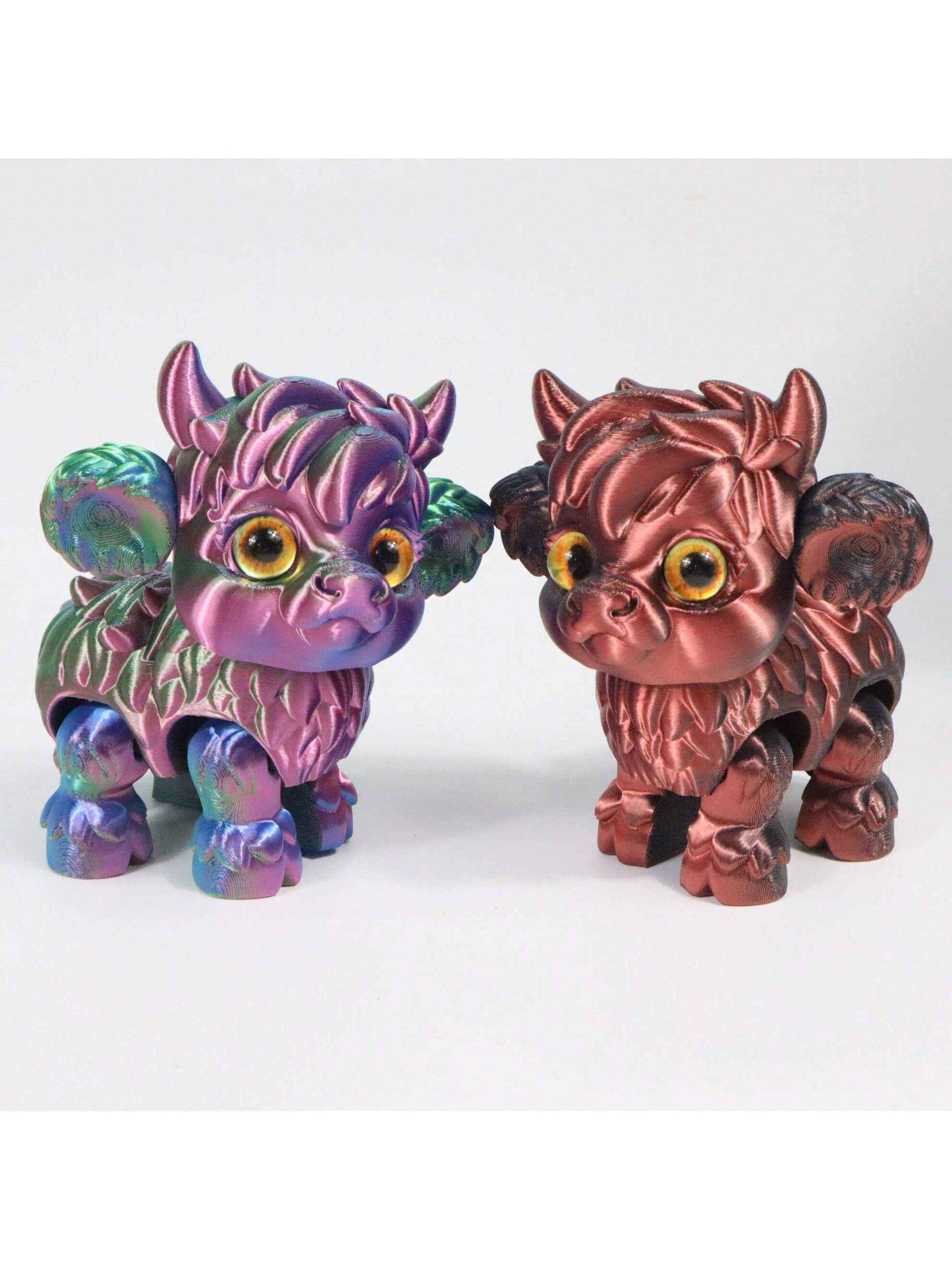 1pc 3D Printed Yak Statue, Home Decor, Figurine With Realistic Eyes And Movable Joints, Suitable For Halloween, Christmas Gifts, Various Occasions, 3D Printed Animal Decoration - Pedlar's Attic