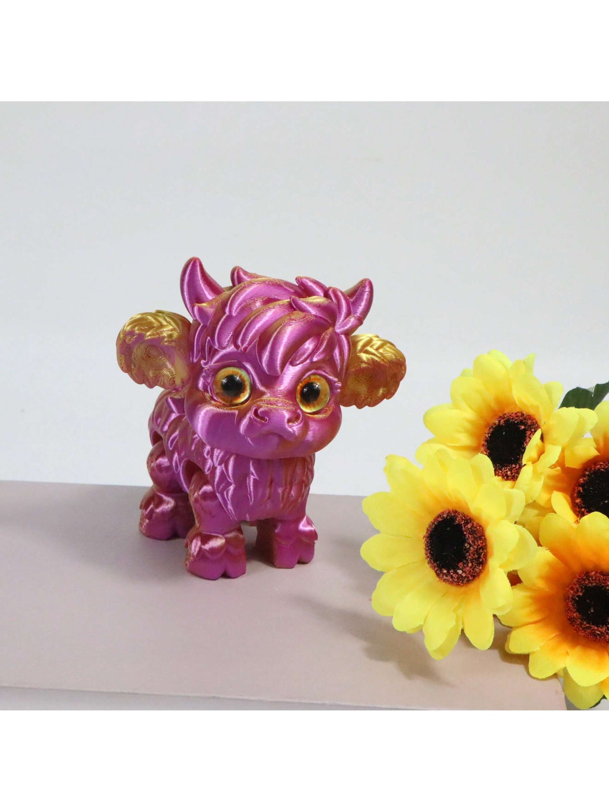 1pc 3D Printed Yak Statue, Home Decor, Figurine With Realistic Eyes And Movable Joints, Suitable For Halloween, Christmas Gifts, Various Occasions, 3D Printed Animal Decoration - Pedlar's Attic