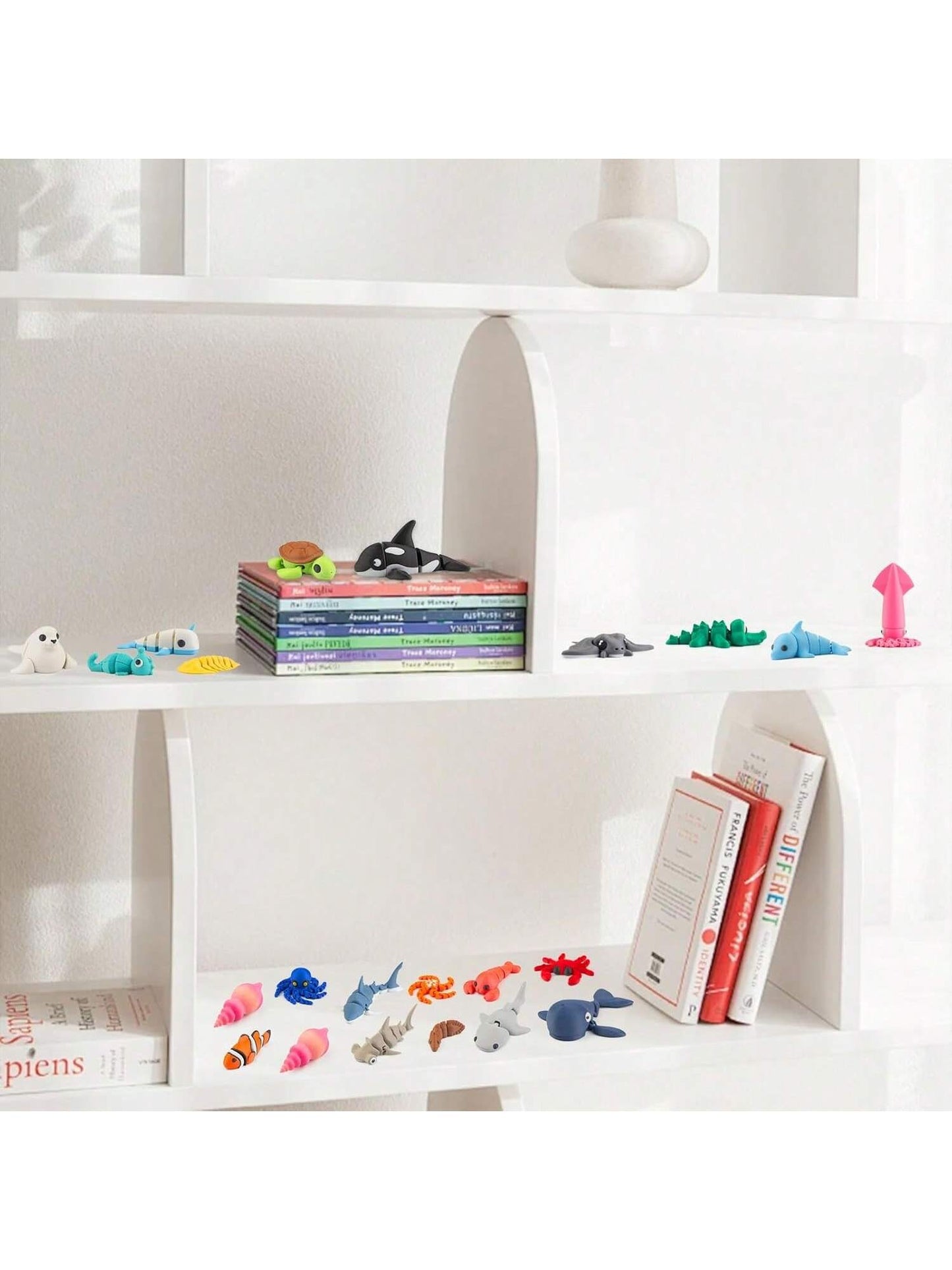 22PCS Ocean Animal Set, 3D Printed Mini Sea Animals Articulating Flexible Fidget Toys, Cute Animal Figurines Toys Birthday Office Desktop Home Decoration,This Is The Best Gift To Give Them On Christmas, Halloween Or A Child's Birthday. - Pedlar's Attic