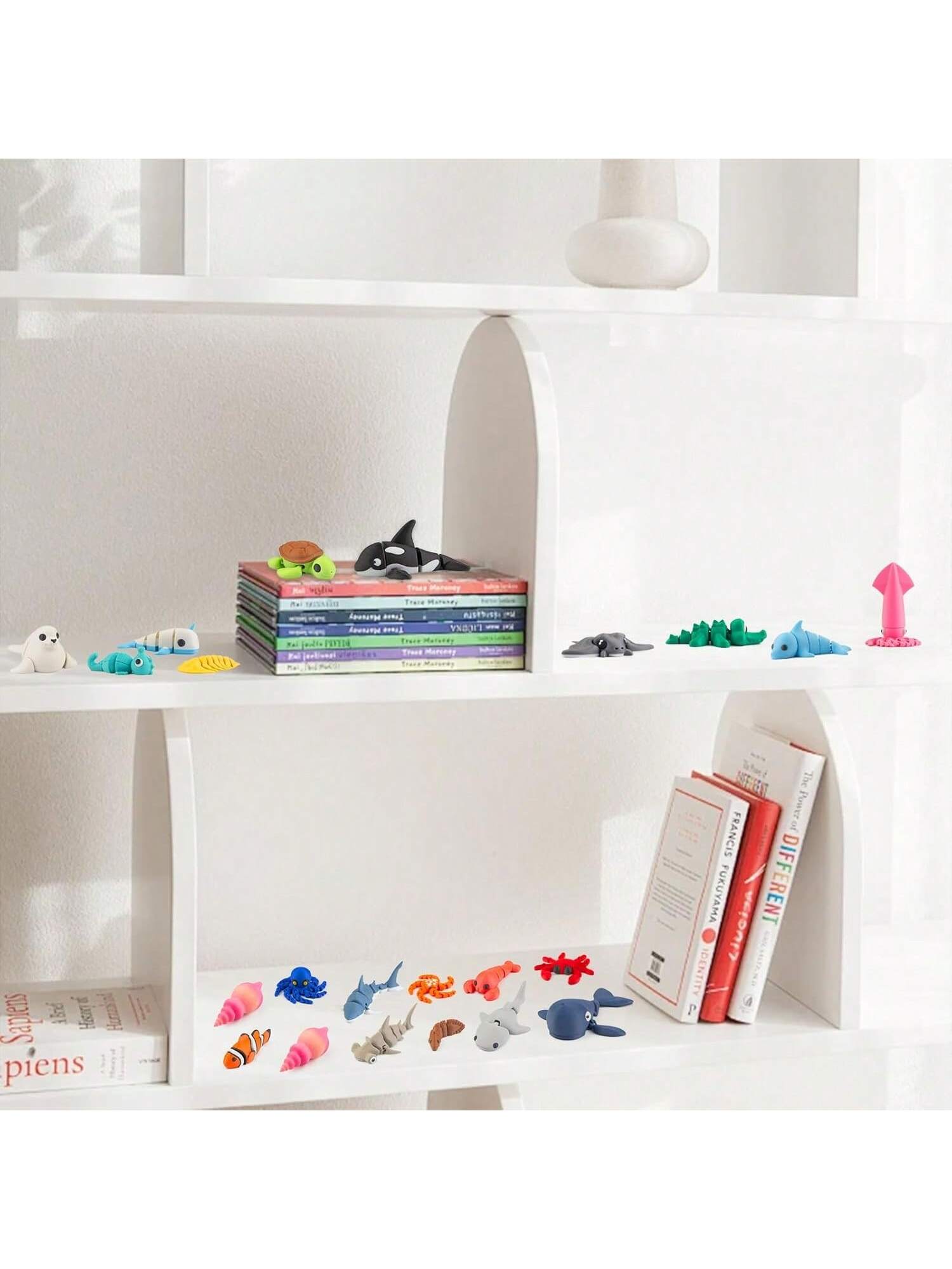 22PCS Ocean Animal Set, 3D Printed Mini Sea Animals Articulating Flexible Fidget Toys, Cute Animal Figurines Toys Birthday Office Desktop Home Decoration,This Is The Best Gift To Give Them On Christmas, Halloween Or A Child's Birthday. - Pedlar's Attic
