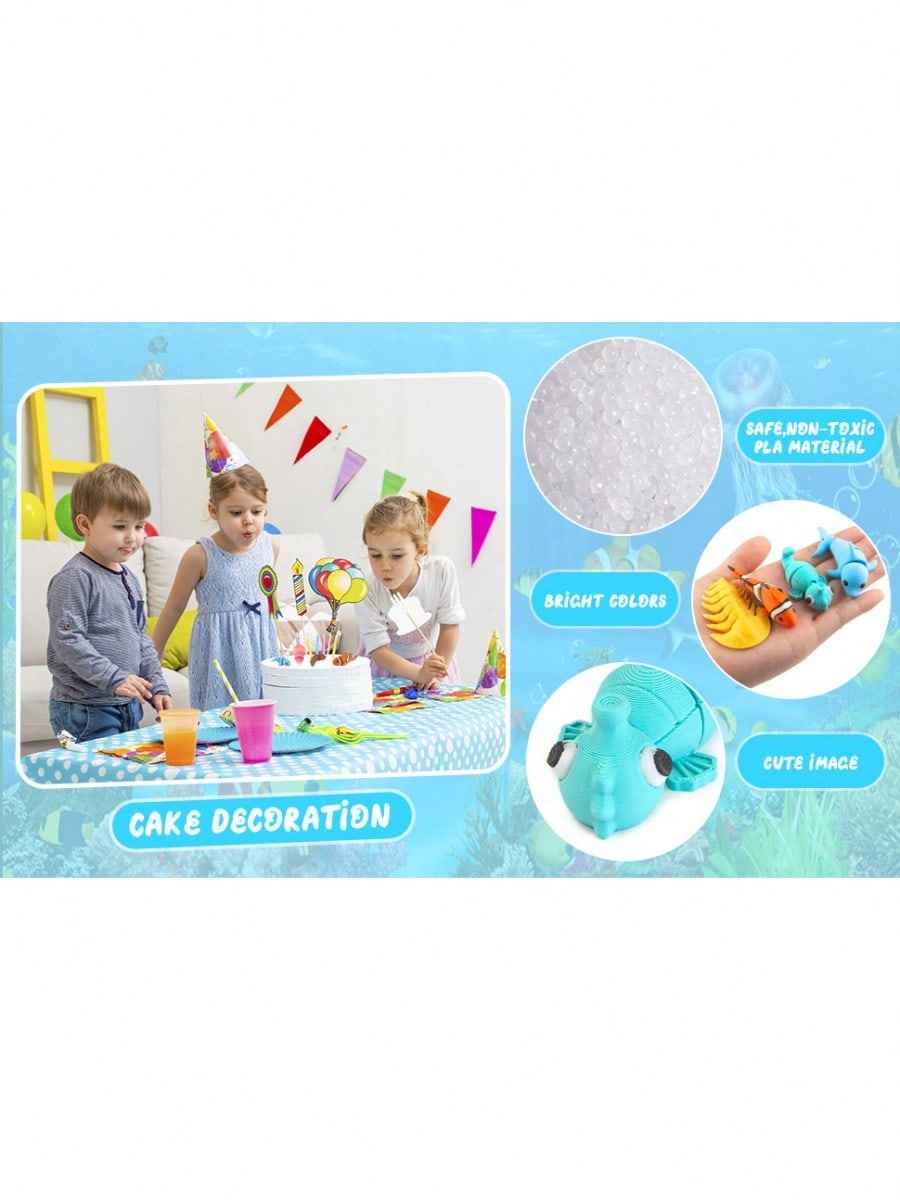 22PCS Ocean Animal Set, 3D Printed Mini Sea Animals Articulating Flexible Fidget Toys, Cute Animal Figurines Toys Birthday Office Desktop Home Decoration,This Is The Best Gift To Give Them On Christmas, Halloween Or A Child's Birthday. - Pedlar's Attic