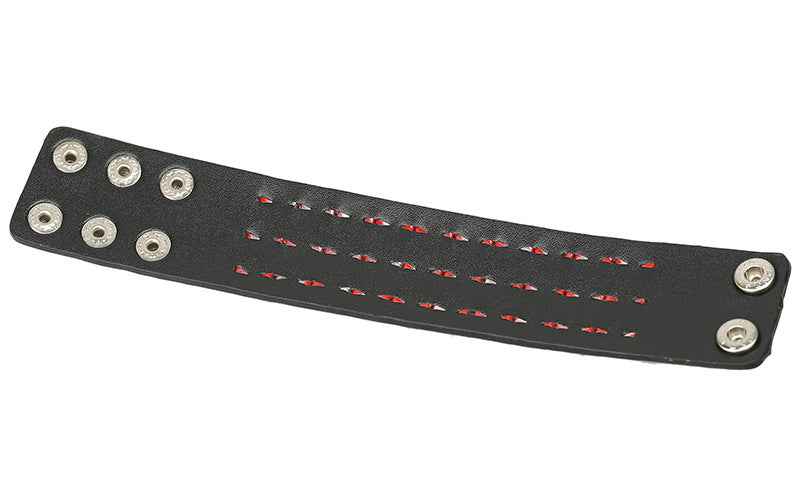 European and American New Punk Style Multi-Color Square Stud Leather Bracelet, Personalized Cycling Bar Accessory, Men's Wide Pu Leather Bracelet