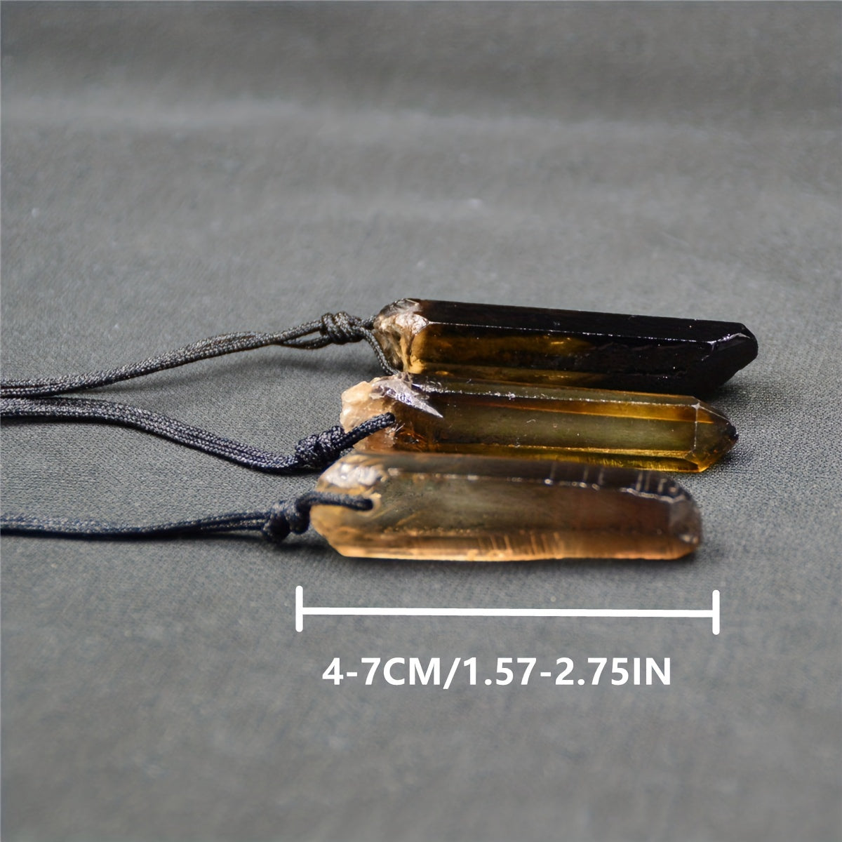 Natural Smoky Quartz Necklace, Crystal Pendant Gem Stone Quartz Pendulum Reiki Chakra Jewelry