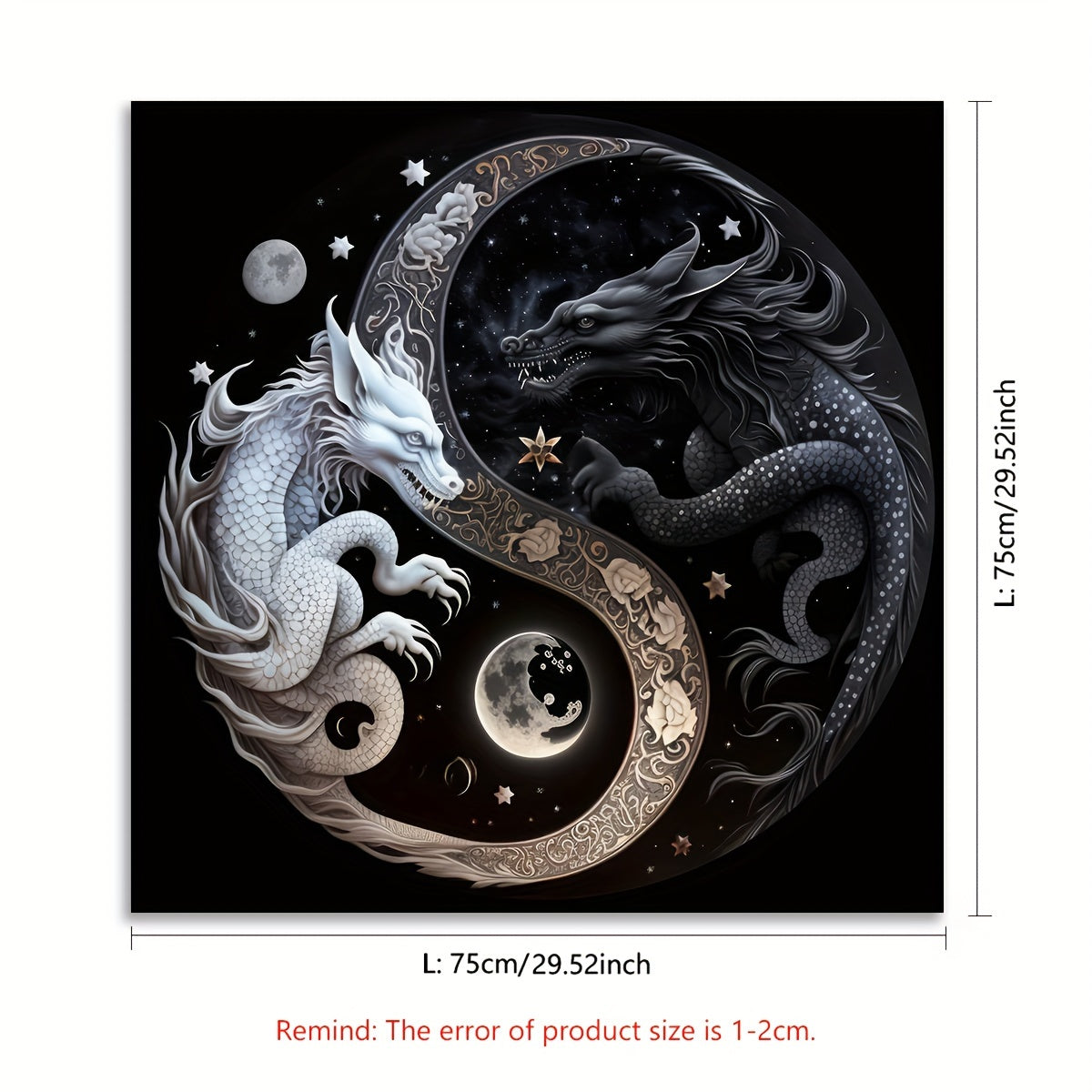 1pc, Chinese Dragon Tarot Card Tablecloth Tapestry Black Moon Starry Sky Dragons Tarot Tablecloth For Spread Tarot Reading Cloth Wall Decoration Home Room Decor