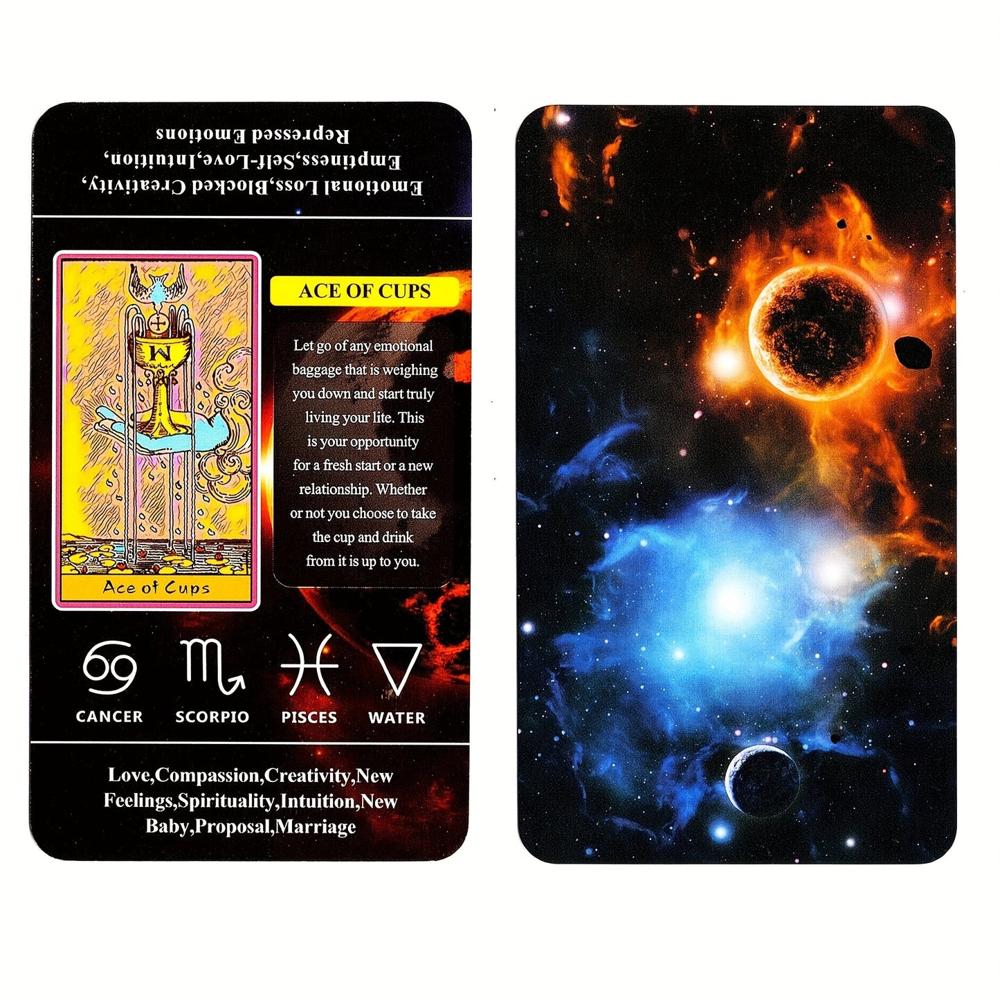 Tarot Card For Beginners With Meaning On Them, 78-Cards Pocket Size Tarot Learning Deck, Fortune Telling Game | Divination Cards With Electronic Guidebook, gaming gift