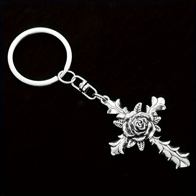 1 Pc Gothic Cross Keychain, Trendy Ladies Car Y2K Style Keyring, Gothic Accessory, Halloween Accessory For Women Men