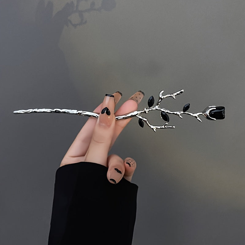 1pc Gothic Style Hair Pin Rose Vine Decoration Hair Dish Stylish Hair Decorative Accessories For Women