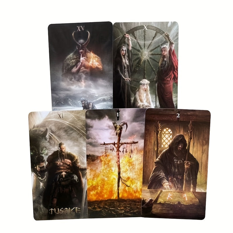 Runic Tarot Oracle Cards - Standard Edition, Strategy Board Game for Family Gatherings & Fortune Telling