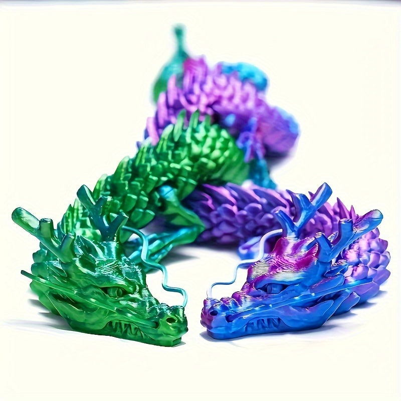 Exquisite 23.62inch 3D Printed Dragon Beads Ornament Figurine - Intricately Detailed Collectible Masterpiece with Vibrant Colors and Textures - Ideal Gift for Creative Collectors, Dragon Enthusiasts, and Fantasy Fans