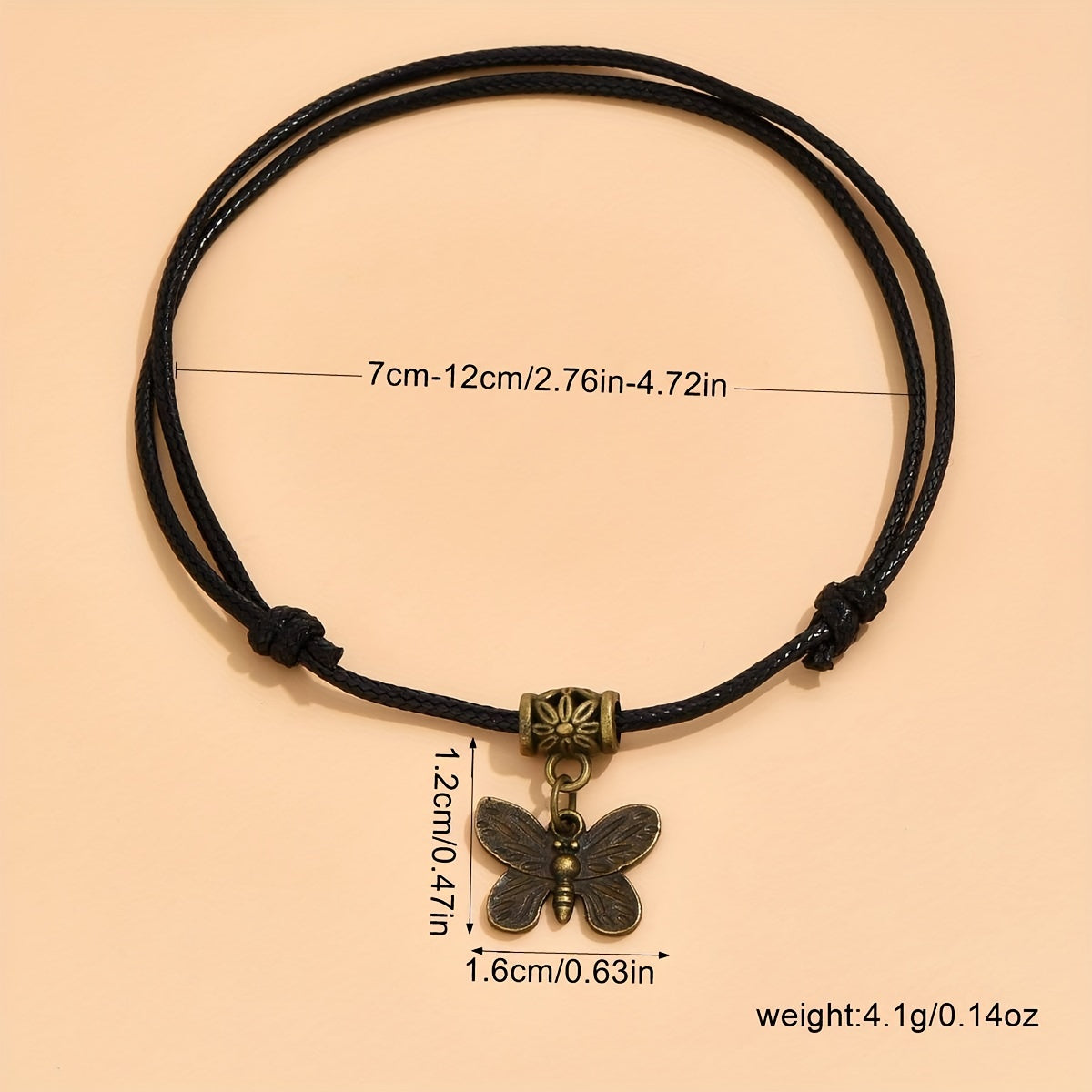 Dragonfly/ Butterfly/ Love Heart Pendant PU Leather Braided Anklet Vintage Western Ankle Bracelet Summer Travel Accessories