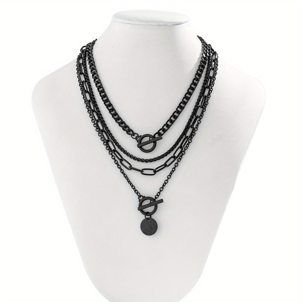 4pcs/Set Retro Gothic Style Love Star Alloy Pendant Multi-piece Combination Necklace For Women Party Club Decor