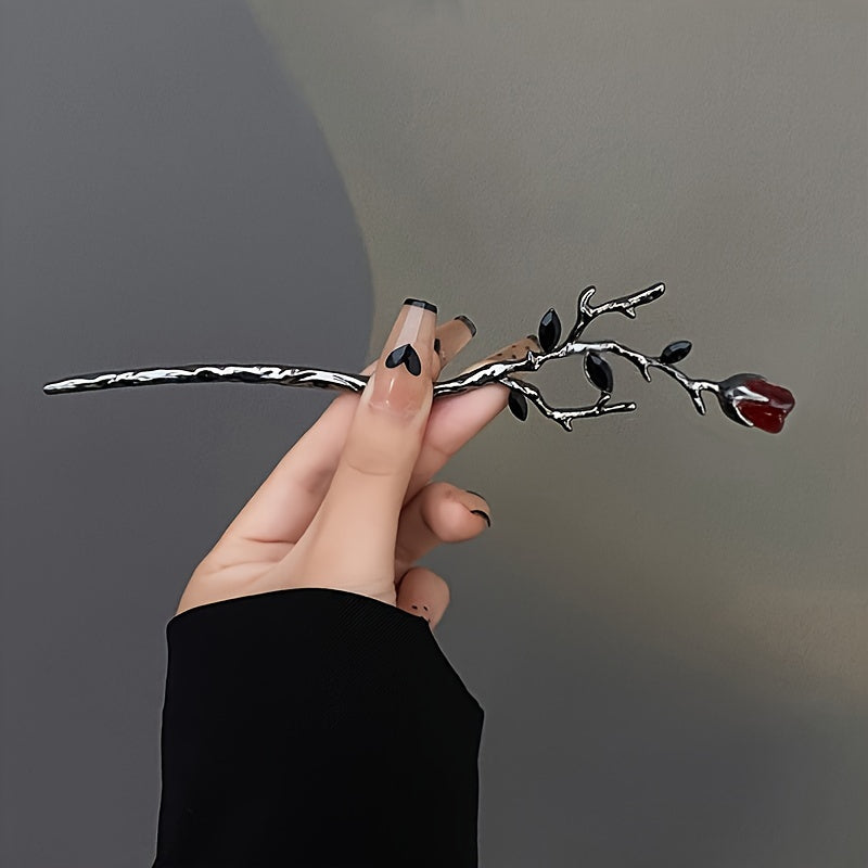 1pc Gothic Style Hair Pin Rose Vine Decoration Hair Dish Stylish Hair Decorative Accessories For Women