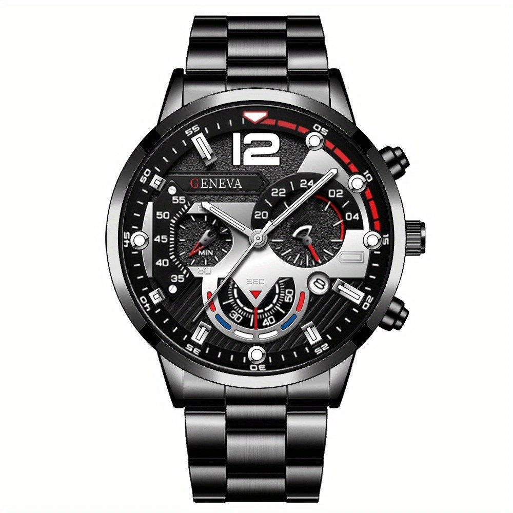 Stylish Mens Stainless Steel Watch - Daily Calendar, Timeless Classic Design - Perfect Gift for Fashion-Conscious Gentlemen