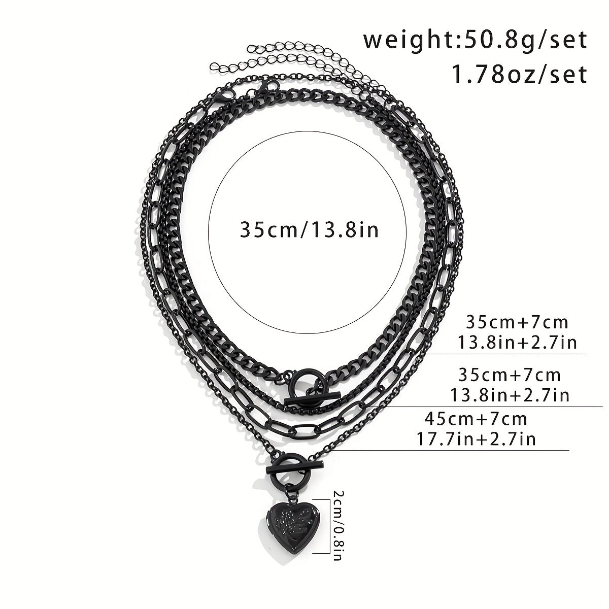 4pcs/Set Retro Gothic Style Love Star Alloy Pendant Multi-piece Combination Necklace For Women Party Club Decor