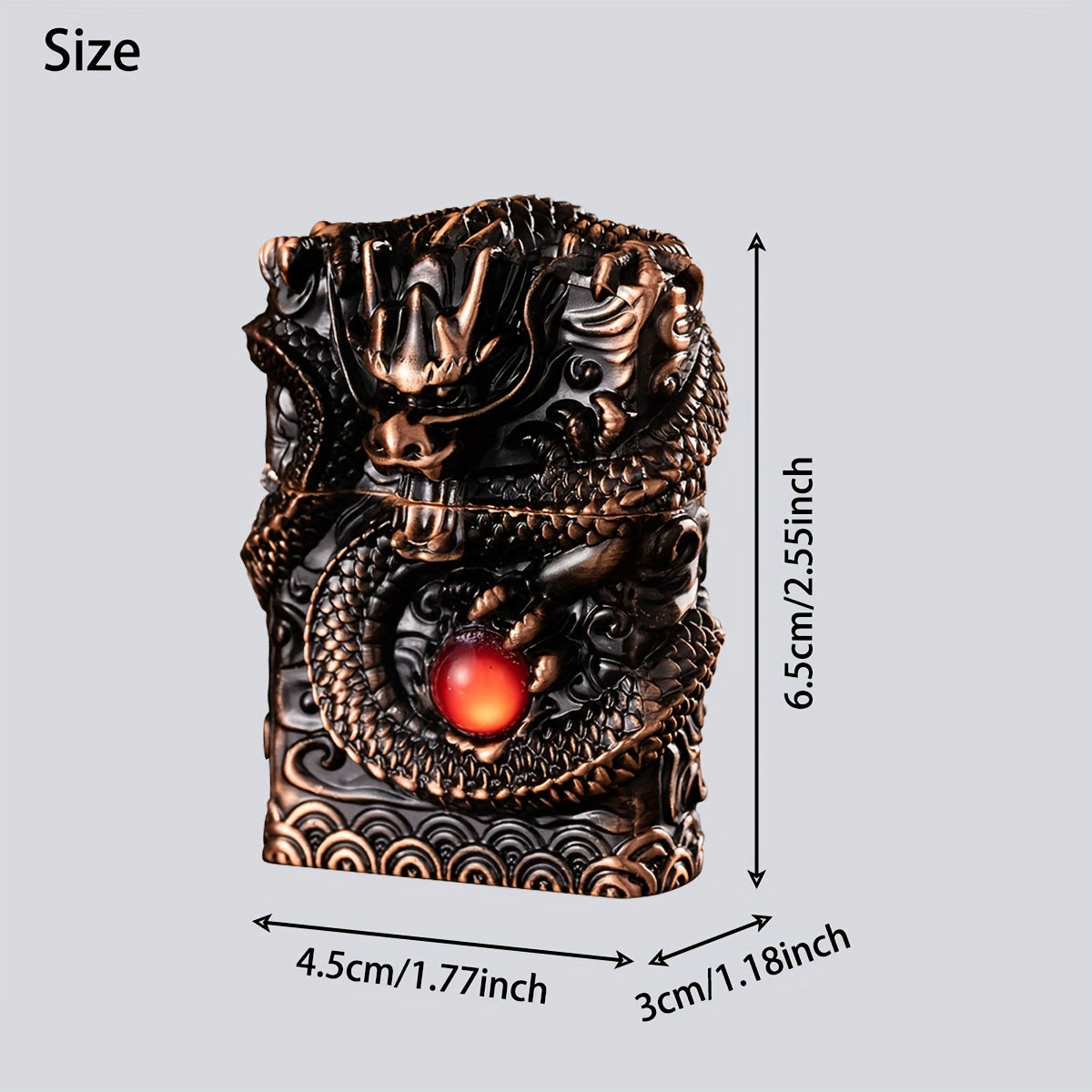 Dragon Antique Lighter - Windproof, Reusable, Kerosene Grinding Wheel, Decorative, Collectible, Gift, Present, No Kerosene Included