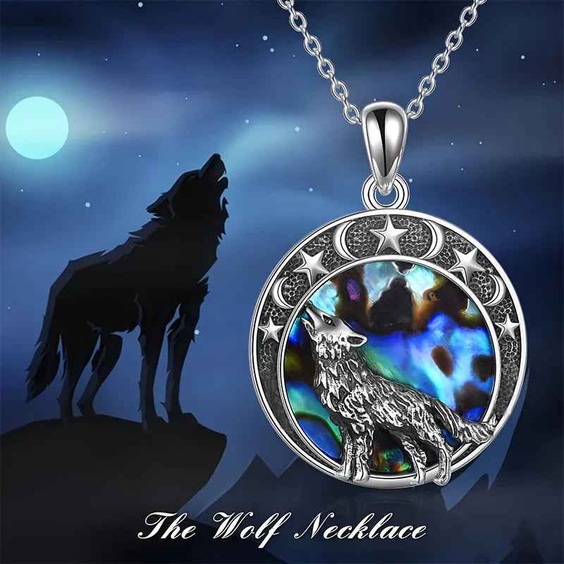 1pc/Vintage Bohemian Star Moon Wolf Pendant Necklace Women Men Jewelry Gift - Pedlar's Attic
