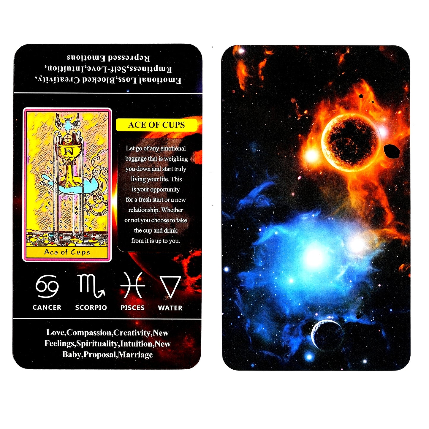 Tarot Card For Beginners With Meaning On Them, 78-Cards Pocket Size Tarot Learning Deck, Fortune Telling Game | Divination Cards With Electronic Guidebook, gaming gift