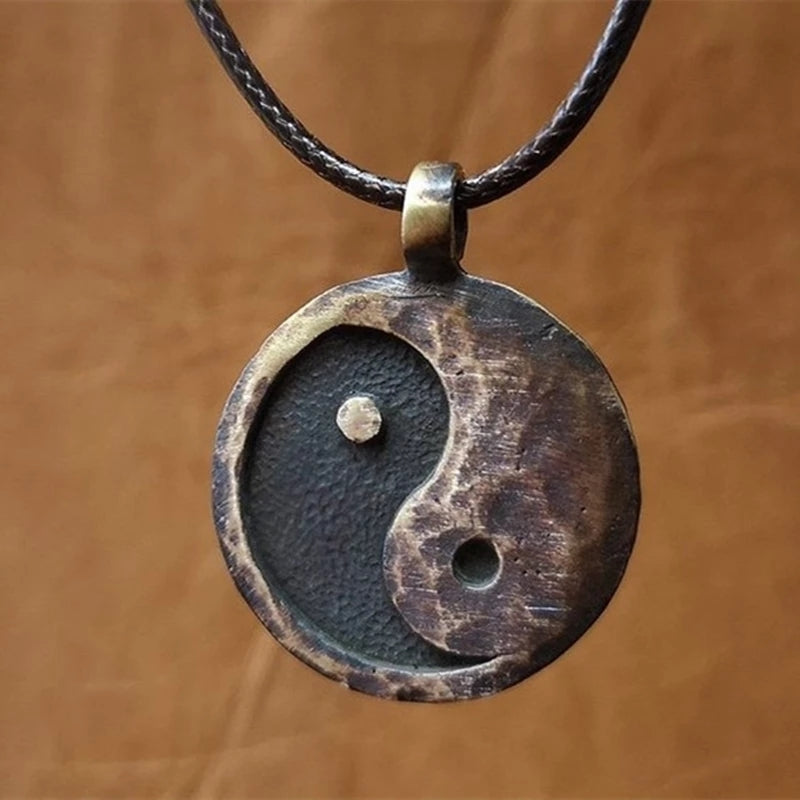 Vintage Yin Yang Charm Pendant Necklace For Women Men Party Jewelry Gift Chinese Tai Chi Necklace