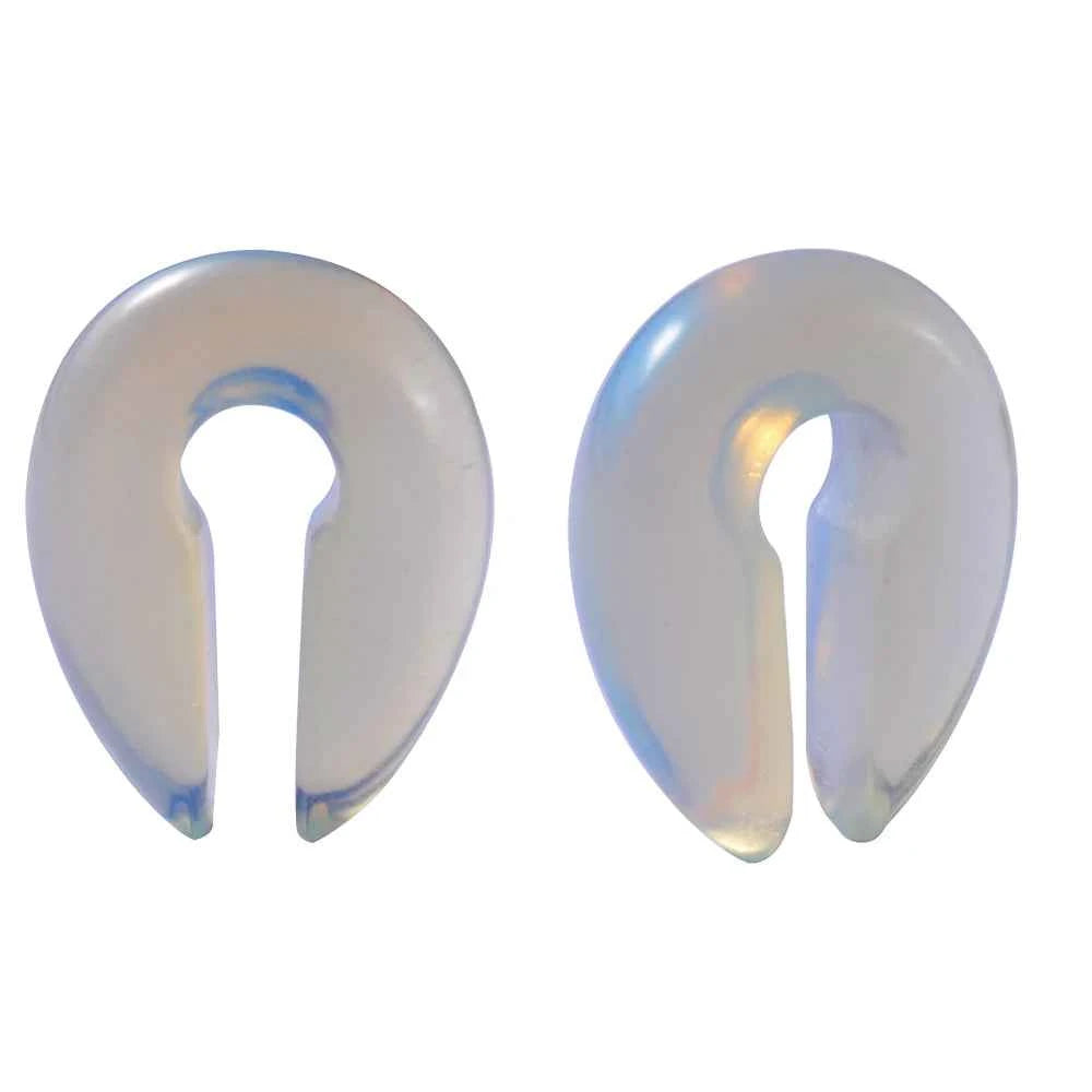 Pair Stone Ear Gauges Dew Drop Ear Plugs Double Flare Saddle Stretching Gauges Expander keyhole Ear Stretcher Body Jewelry - Pedlar's Attic