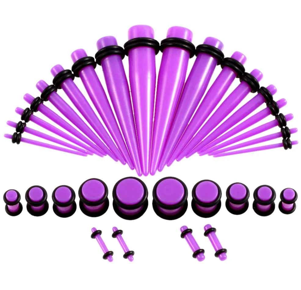 36pcs/lot Acrylic Ear Gauge Taper and Plug Stretching Kits - Pedlar's Attic