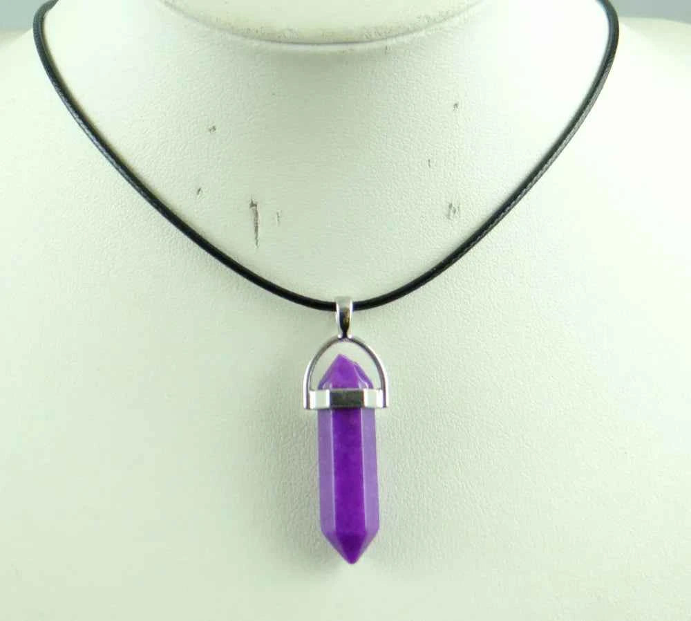 Natural stone Quartz crystal Turquoise tiger eye aventurine Hexagonal column pendulum Pendant for diy Jewelry making necklace