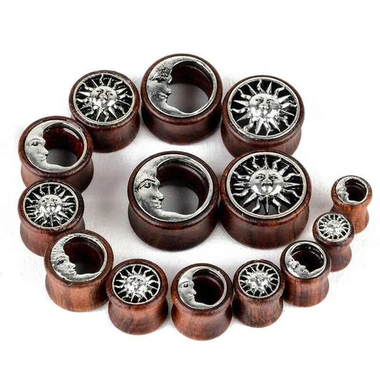 2pcs Wood Flesh Ear Plugs Tunnels Ear Piercings Earlets Saddle Woodern Earring Expander Gauge Double Flare Body Jewelry Piercing