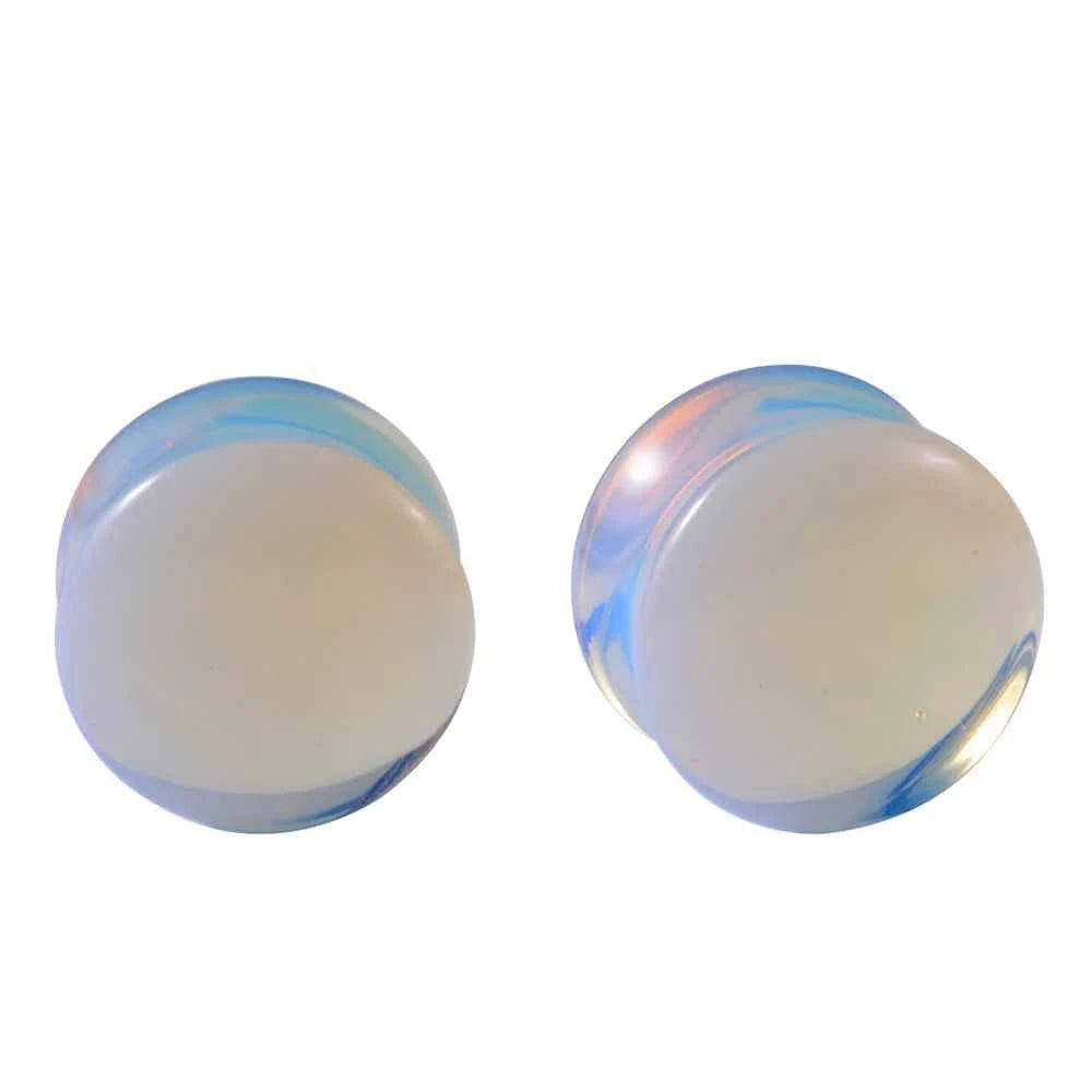 Pair Stone Ear Gauges Dew Drop Ear Plugs Double Flare Saddle Stretching Gauges Expander keyhole Ear Stretcher Body Jewelry - Pedlar's Attic