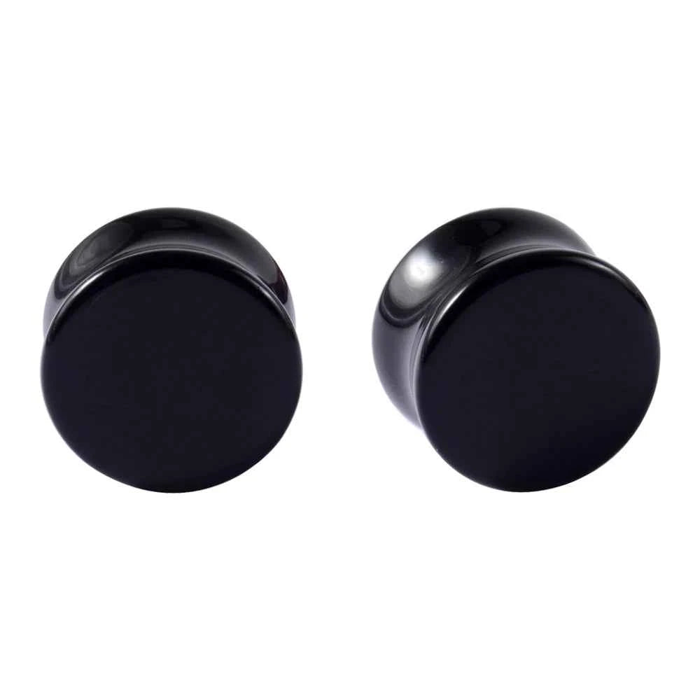 Pair Stone Ear Gauges Dew Drop Ear Plugs Double Flare Saddle Stretching Gauges Expander keyhole Ear Stretcher Body Jewelry - Pedlar's Attic