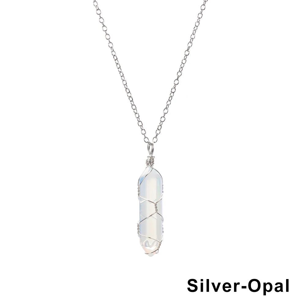 The Threaded Compass — Wire-Wrapped Crystal Point Necklace