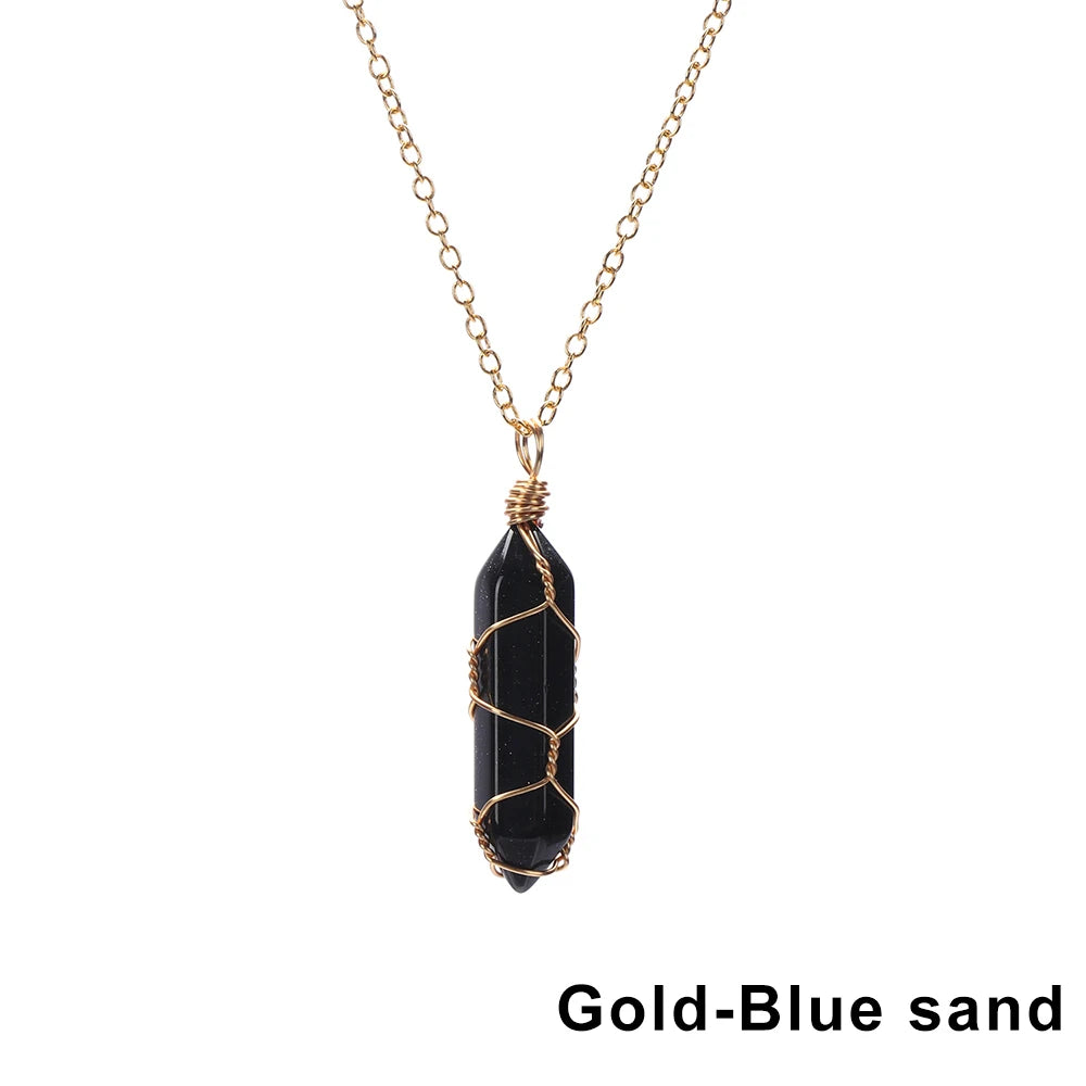 The Threaded Compass — Wire-Wrapped Crystal Point Necklace