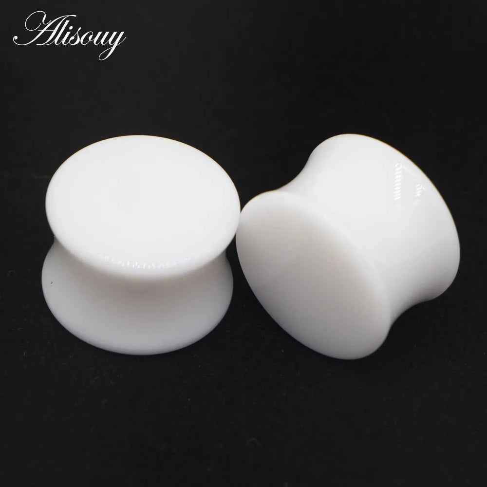 2pcs White Black Transparent Acrylic Ear Tunnel Plug - Pedlar's Attic
