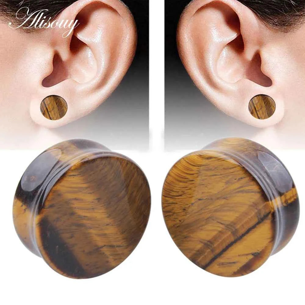 1PC Stone Ear Plugs Gauges Earrings Women Men Ear Plug Flesh Tunnel Piercing Expander Ear Stretcher Body Piercing Jewelry - Pedlar's Attic