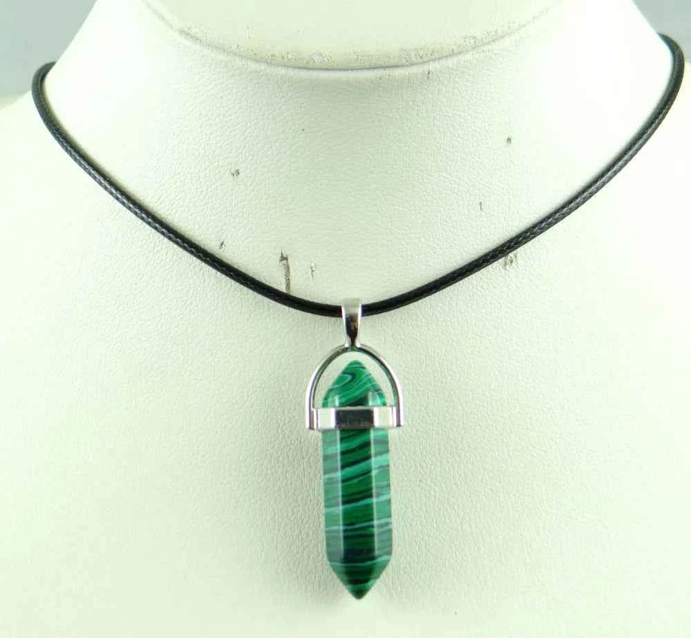 Natural stone Quartz crystal Turquoise tiger eye aventurine Hexagonal column pendulum Pendant for diy Jewelry making necklace