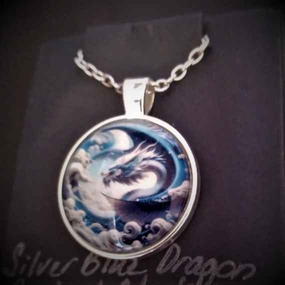 Blue Dragon Designs Majestic Large Blue Dragon Necklace - Ignite Your Spirit with Dazzling Artistry! - Pedlar's Attic