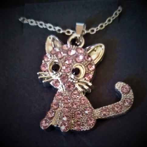 Pink Rhinestone Cat - Pedlar's Attic