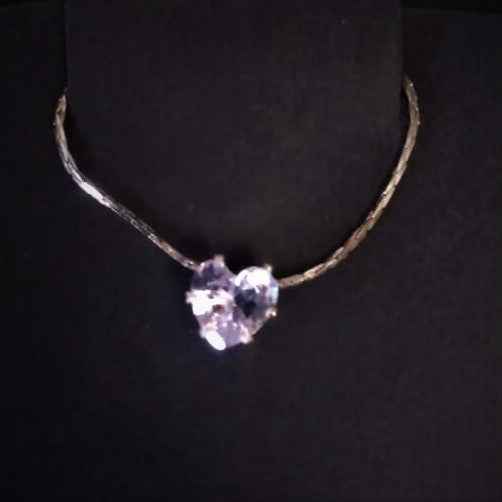 Sparkling Heart Necklace - Dazzling White Jewel Elegance - Pedlar's Attic