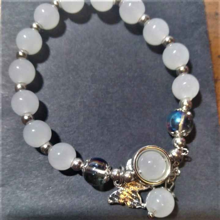 Beaded White with Butterfly - Pedlar's Attic