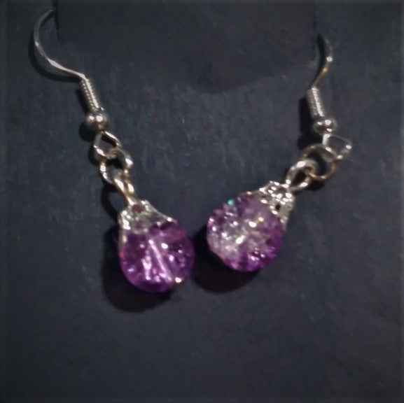 Cracked Glass Earrings - Pedlar's Attic
